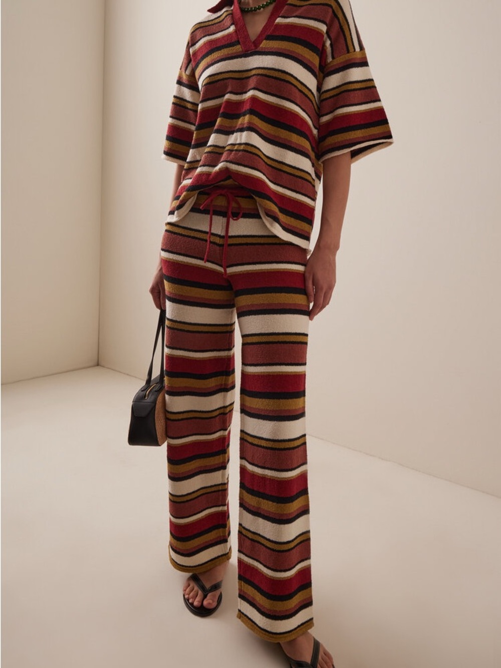 Zulu & Zephyr Striped Cotton-Linen Knit Pants